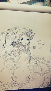 Rating: Safe Score: 0 Tags: 1girl bangs blush bow dress flower hair_ornament image kanaria long_hair long_sleeves monochrome open_mouth photo puffy_sleeves sleeves_past_fingers sleeves_past_wrists solo traditional_media User: admin