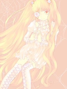 Rating: Safe Score: 0 Tags: 1girl blonde_hair boots bow cross-laced_footwear dress eyepatch flower frills hair_flower hair_ornament image kirakishou knee_boots long_hair rose smile solo thigh_boots thighhighs very_long_hair yellow_eyes User: admin