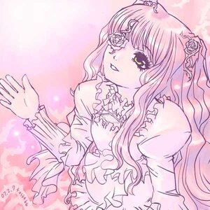 Rating: Safe Score: 0 Tags: 1girl dress eyepatch flower frills hair_flower hair_ornament image kirakishou long_hair long_sleeves monochrome pink_theme rose solo User: admin