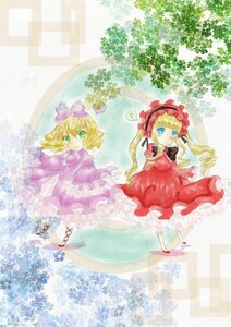 Rating: Safe Score: 0 Tags: 2girls blonde_hair blue_eyes bow dress green_eyes hair_bow hina_ichigo hinaichigo image long_hair long_sleeves multiple_girls pair pink_bow red_dress shinku shoes User: admin