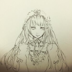 Rating: Safe Score: 0 Tags: 1girl bangs closed_mouth flower frills greyscale hair_flower hair_ornament image long_hair looking_at_viewer monochrome ribbon simple_background sketch solo suigintou traditional_media upper_body User: admin