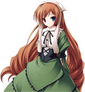 Rating: Safe Score: 0 Tags: 1girl black_ribbon brown_hair corset dress drill_hair frills green_dress head_scarf heterochromia image long_hair long_sleeves looking_at_viewer red_eyes simple_background solo standing suiseiseki twin_drills very_long_hair white_background User: admin