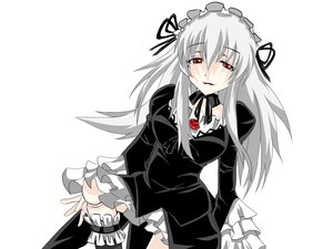 Rating: Safe Score: 0 Tags: 1girl black_dress black_legwear dress frills hairband image juliet_sleeves lolita_hairband long_hair long_sleeves looking_at_viewer puffy_sleeves red_eyes rose silver_hair solo suigintou thighhighs white_background wings User: admin