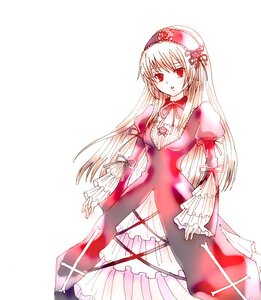 Rating: Safe Score: 0 Tags: 1girl blonde_hair detached_collar dress frilled_sleeves frills hairband image juliet_sleeves lolita_hairband long_hair long_sleeves looking_at_viewer puffy_sleeves red_eyes rose simple_background solo standing suigintou very_long_hair white_background User: admin