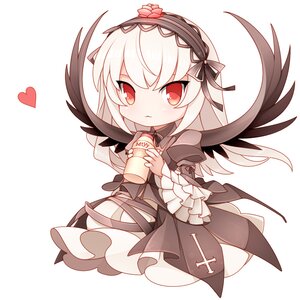Rating: Safe Score: 0 Tags: 1girl bangs black_dress black_wings blush bottle chibi closed_mouth commentary_request cup dress eyebrows_visible_through_hair flower frills full_body gothic_lolita hair_between_eyes hairband heart holding holding_cup image lolita_fashion long_hair long_sleeves looking_at_viewer mtyy photoshop_(medium) puffy_sleeves red_eyes rose rozen_maiden shiny shiny_skin silver_hair solo striped suigintou very_long_hair white_background wide_sleeves wings yakult User: admin
