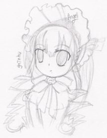 Rating: Safe Score: 0 Tags: 1girl dress greyscale image long_hair looking_at_viewer monochrome shinku simple_background sketch solo white_background User: admin