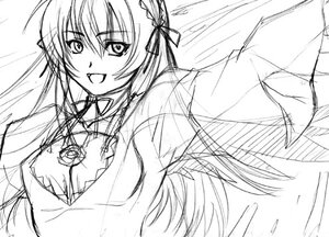 Rating: Safe Score: 0 Tags: 1girl :d dress frills greyscale hairband image long_hair long_sleeves looking_at_viewer monochrome open_mouth ribbon simple_background smile solo suigintou upper_body white_background wings User: admin