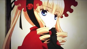 Rating: Safe Score: 0 Tags: 1girl bangs blonde_hair blue_eyes drill_hair flower image long_hair long_sleeves looking_at_viewer red_dress red_flower rose shinku solo twin_drills twintails upper_body User: admin