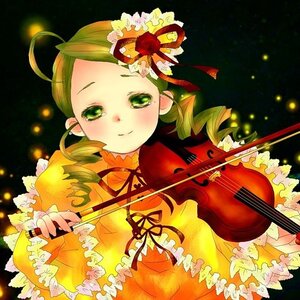 Rating: Safe Score: 0 Tags: 1girl ahoge black_background dress drill_hair flower frills green_eyes green_hair guitar hair_ornament holding_instrument image instrument kanaria long_sleeves musical_note solo twin_drills violin User: admin