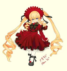 Rating: Safe Score: 0 Tags: 1girl black_footwear blonde_hair blue_eyes bonnet bow bowtie dress drill_hair flower full_body image long_hair long_sleeves looking_at_viewer red_dress shinku shoes simple_background solo standing twin_drills twintails very_long_hair white_legwear yellow_background User: admin