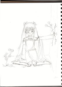 Rating: Safe Score: 0 Tags: 1girl dress flower greyscale image kirakishou long_hair long_sleeves monochrome rose sitting solo very_long_hair User: admin