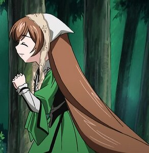 Rating: Safe Score: 0 Tags: 1girl brown_hair closed_eyes closed_mouth dress forest from_side green_dress hands_clasped hands_together image interlocked_fingers long_hair long_sleeves nature outdoors own_hands_together praying profile solo suiseiseki tree very_long_hair User: admin
