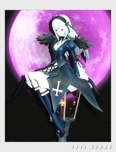 Rating: Safe Score: 0 Tags: 1girl black_wings boots detached_collar doll dress frills full_body hairband juliet_sleeves long_hair long_sleeves looking_at_viewer moon puffy_sleeves red_eyes silver_hair solo standing suigintou wings User: admin