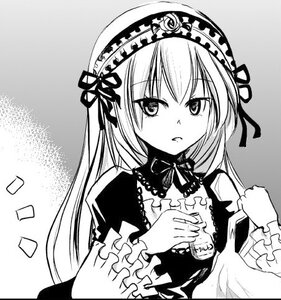 Rating: Safe Score: 0 Tags: 1girl blush closed_mouth dress eyebrows_visible_through_hair frills greyscale hairband image lolita_hairband long_hair long_sleeves looking_at_viewer monochrome ribbon solo suigintou upper_body User: admin