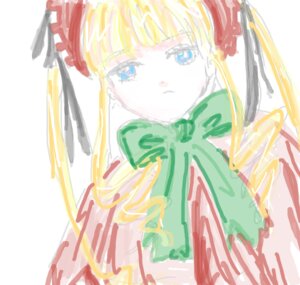 Rating: Safe Score: 0 Tags: 1girl bangs blonde_hair blue_eyes bow image long_hair looking_at_viewer shinku simple_background solo white_background User: admin