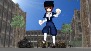 Rating: Safe Score: 0 Tags: 1girl brown_hair building city day green_eyes hat heterochromia image long_sleeves outdoors red_eyes short_hair sky solo souseiseki standing tree white_legwear User: admin