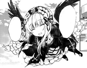 Rating: Safe Score: 0 Tags: 1girl :d black_wings blush closed_eyes dress feathered_wings frills greyscale hairband image lolita_hairband long_hair long_sleeves monochrome open_mouth rose smile solo suigintou very_long_hair wings User: admin