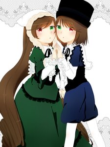 Rating: Safe Score: 0 Tags: 2girls blue_dress brown_hair dress frills green_dress green_eyes hat heterochromia holding_hands image incest interlocked_fingers long_hair long_sleeves multiple_girls pair pantyhose red_eyes short_hair siblings sisters souseiseki suiseiseki top_hat twins very_long_hair white_legwear User: admin