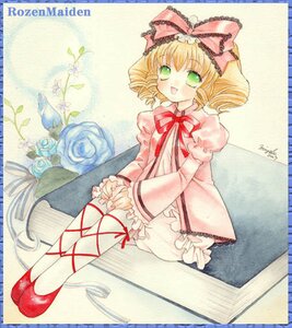 Rating: Safe Score: 0 Tags: 1girl blonde_hair bloomers bow cross-laced_footwear dress drill_hair flower frills green_eyes hina_ichigo hinaichigo image long_sleeves looking_at_viewer open_mouth pink_bow puffy_sleeves ribbon rose short_hair sitting smile solo traditional_media underwear white_bloomers white_legwear User: admin