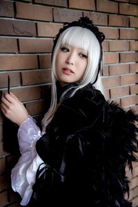 Rating: Safe Score: 0 Tags: 1girl bangs blunt_bangs brick_wall gothic_lolita hairband lips lolita_fashion long_hair long_sleeves looking_at_viewer parted_lips red_eyes solo suigintou wall white_hair User: admin