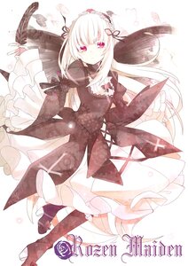 Rating: Safe Score: 0 Tags: 1girl black_legwear boots dress feathers flower frilled_sleeves frills hairband image lolita_fashion lolita_hairband long_hair long_sleeves looking_at_viewer rose solo suigintou very_long_hair white_hair wings User: admin