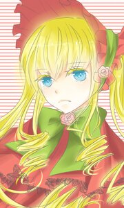 Rating: Safe Score: 0 Tags: 1girl blonde_hair blue_eyes bonnet bow bowtie dress drill_hair flower green_bow green_neckwear image long_hair long_sleeves looking_at_viewer pink_flower pink_rose rose shinku sidelocks simple_background solo twin_drills twintails upper_body white_background User: admin