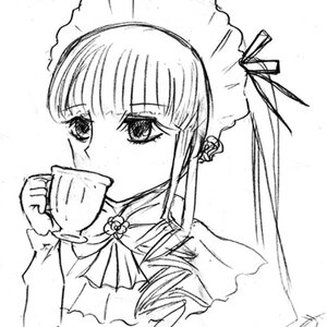 Rating: Safe Score: 0 Tags: 1girl bangs blunt_bangs blush cup drinking frills greyscale hime_cut holding holding_cup image long_hair looking_at_viewer monochrome ribbon shinku simple_background solo tea teacup upper_body white_background User: admin