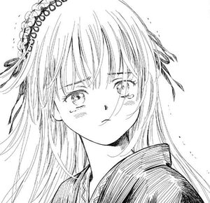 Rating: Safe Score: 0 Tags: 1girl bangs closed_mouth greyscale hair_ribbon image long_hair looking_at_viewer monochrome portrait ribbon simple_background solo suigintou tears white_background User: admin