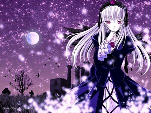 Rating: Safe Score: 0 Tags: 1girl dress flower frilled_sleeves frills full_moon hairband image long_hair long_sleeves looking_at_viewer moon night night_sky pink_eyes silver_hair sky solo star_(sky) starry_sky suigintou wings User: admin