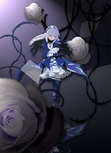 Rating: Safe Score: 0 Tags: 1girl black_legwear dress flower frills image long_hair looking_at_viewer ribbon rose solo suigintou thighhighs white_hair User: admin