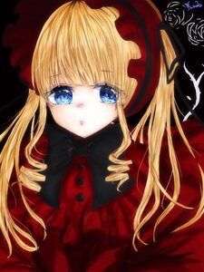 Rating: Safe Score: 0 Tags: 1girl bangs black_bow black_ribbon blonde_hair blue_eyes bow bowtie dress drill_hair eyebrows_visible_through_hair hat image long_hair looking_at_viewer red_dress ribbon shinku simple_background solo twin_drills twintails upper_body User: admin