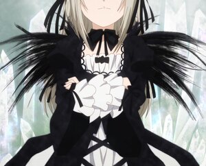Rating: Safe Score: 0 Tags: 1girl black_dress black_ribbon black_wings closed_mouth dress dutch_angle gothic_lolita head_out_of_frame image juliet_sleeves lolita_fashion long_hair long_sleeves puffy_sleeves ribbon silver_hair solo suigintou wings User: admin