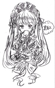 Rating: Safe Score: 0 Tags: 1girl greyscale image long_hair monochrome shinku sketch solo twintails upper_body User: admin