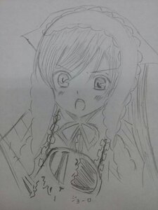 Rating: Safe Score: 0 Tags: 1girl braid dress graphite_(medium) greyscale image monochrome open_mouth photo sketch solo suiseiseki traditional_media twin_braids User: admin