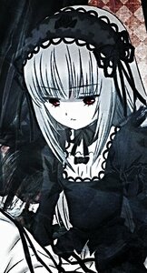 Rating: Safe Score: 0 Tags: 1girl bangs closed_mouth detached_collar dress flower frills hairband image juliet_sleeves long_hair long_sleeves looking_at_viewer puffy_sleeves red_eyes rose solo suigintou wings User: admin