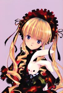 Rating: Safe Score: 0 Tags: 1girl blonde_hair blue_eyes bonnet dress drill_hair image lolita_fashion long_hair looking_at_viewer red_dress ribbon shinku solo twintails User: admin