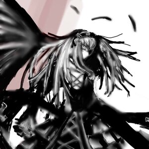 Rating: Safe Score: 0 Tags: 1girl auto_tagged dress feathered_wings feathers greyscale image long_hair long_sleeves monochrome ribbon solo suigintou wings User: admin