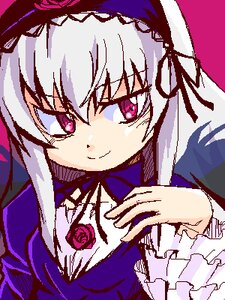 Rating: Safe Score: 0 Tags: 1girl auto_tagged bangs closed_mouth dress flower frills image juliet_sleeves long_hair long_sleeves looking_at_viewer purple_dress purple_eyes purple_flower purple_rose ribbon rose silver_hair simple_background smile solo suigintou User: admin