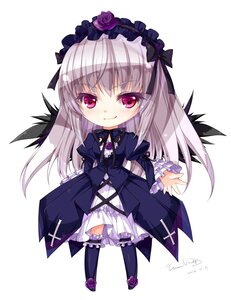 Rating: Safe Score: 0 Tags: 1girl black_wings blush chibi dress flower frills full_body hairband image long_hair long_sleeves looking_at_viewer pink_eyes puffy_sleeves rose silver_hair smile solo suigintou white_background wings User: admin