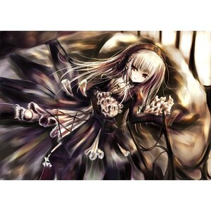Rating: Safe Score: 0 Tags: 1girl auto_tagged dress frilled_sleeves frills hairband image long_hair long_sleeves red_eyes ribbon rose solo suigintou very_long_hair wings User: admin