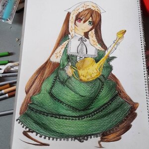 Rating: Safe Score: 0 Tags: 1girl brown_hair dress green_dress green_eyes heterochromia image long_hair long_sleeves looking_at_viewer photo red_eyes smile solo suiseiseki traditional_media very_long_hair watering_can User: admin