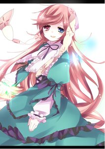 Rating: Safe Score: 0 Tags: 1girl :d blue_eyes dress frills heterochromia image letterboxed long_hair long_sleeves looking_at_viewer open_mouth pink_hair ribbon smile solo suiseiseki very_long_hair User: admin