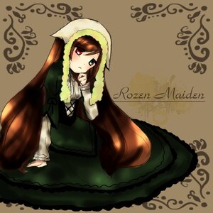 Rating: Safe Score: 0 Tags: 1girl brown_hair corset dress expressionless frills green_dress heterochromia image long_hair long_sleeves looking_at_viewer red_eyes solo suiseiseki very_long_hair User: admin