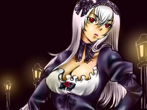 Rating: Safe Score: 0 Tags: 1girl breasts candle cleavage detached_collar dress flower hairband image lantern large_breasts lips long_hair long_sleeves looking_at_viewer puffy_sleeves red_eyes silver_hair solo suigintou upper_body User: admin