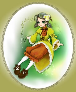 Rating: Safe Score: 0 Tags: 1girl bow dress drill_hair flower full_body green_background green_eyes green_hair hair_flower hair_ornament image kanaria long_sleeves pantyhose puffy_pants shoes smile solo twin_drills white_legwear User: admin