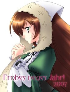 Rating: Safe Score: 0 Tags: 1girl bangs brown_hair dress frills green_dress green_eyes hands_clasped image interlocked_fingers juliet_sleeves long_sleeves own_hands_together praying profile puffy_sleeves simple_background solo suiseiseki upper_body white_background User: admin