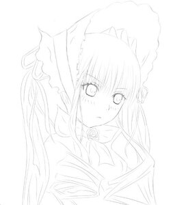 Rating: Safe Score: 0 Tags: 1girl blush bonnet flower image long_hair looking_at_viewer monochrome rose shinku simple_background sketch solo striped upper_body vertical_stripes white_background User: admin