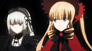 Rating: Safe Score: 0 Tags: 2girls blonde_hair blue_eyes bonnet bow dress drill_hair expressionless flower hairband image long_hair looking_at_viewer multiple_girls pair rose shinku silver_hair suigintou User: admin