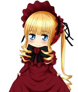 Rating: Safe Score: 0 Tags: 1girl blonde_hair blue_eyes blush bow bowtie dress drill_hair flower image long_hair long_sleeves looking_at_viewer red_dress red_flower rose shinku simple_background smile solo twin_drills twintails white_background User: admin