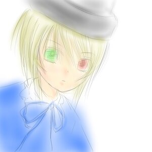 Rating: Safe Score: 0 Tags: 1girl auto_tagged blonde_hair blush closed_mouth green_eyes hat image looking_at_viewer red_eyes ribbon short_hair simple_background solo souseiseki upper_body User: admin
